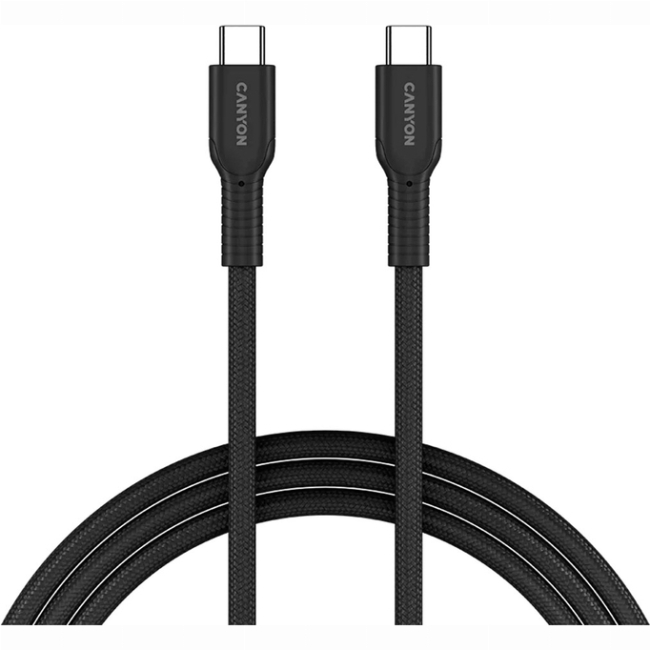 Павербанки - Кабель Canyon OnWire 60CL C-C 60W COLOR Braided 1 м Black (CND-CCAP60AB10B)