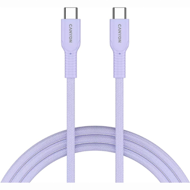 Павербанки - Кабель Canyon OnWire 60CL C-C 60W COLOR Braided 1 м Purple (CND-CCAP60AB10PU)