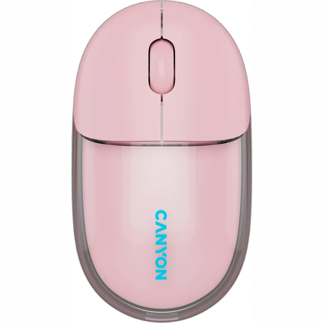 Клавіатура і миші - Мишка Canyon OnClick 24 Dual-mode Silent Bluetooth/Wireless Transparent/Pink (CNS-CMSW24P)