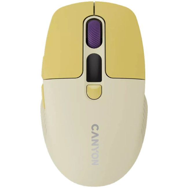 Клавіатура і миші - Мишка Canyon MW-26 LCD Silent Wireless/Bluetooth Yellow (CNS-CMSW26Y)