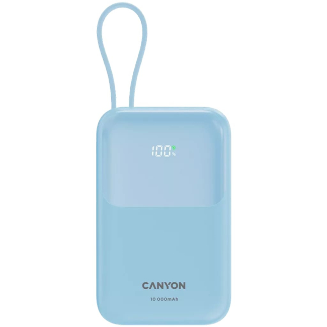 Павербанки - Мобильная батарея Canyon OnPower 101 кабель 10000 mAh PD22.5W Blue (CNS-CPB101BL)