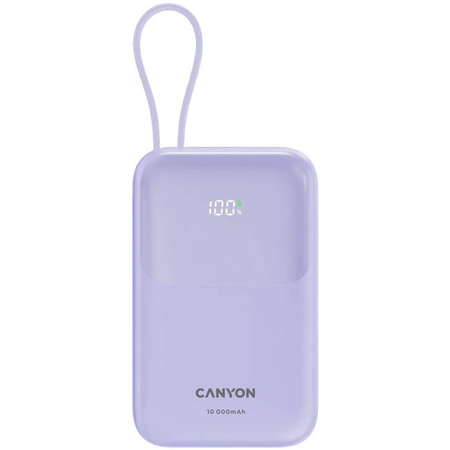 Павербанки - Мобильная батарея Canyon OnPower 101 кабель 10000 mAh PD22.5W Purple (CNS-CPB101PU)