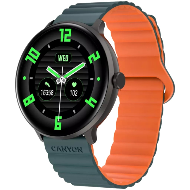 Смарт-годинники та фітнес браслети - Смарт-годинник Canyon Jacky SW-69 Green Orange (CNS-SW69BG)