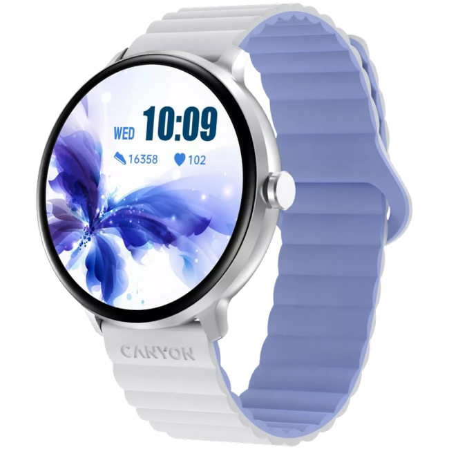 Смарт-часы и фитнес браслеты - Смарт-часы Canyon Jacky SW-69 White Blue (CNS-SW69WB)