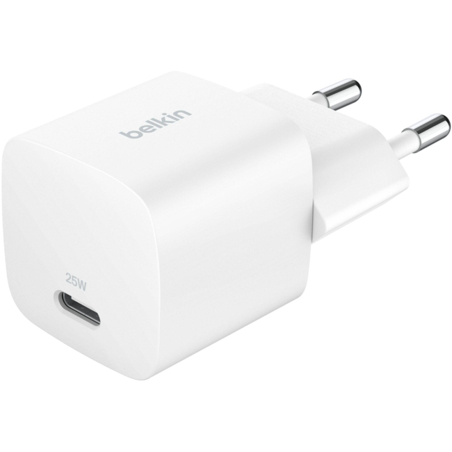 Павербанки - Зарядний пристрій мережевий Belkin 25Вт USB-С PD PPS білий (WCA012KQWH)