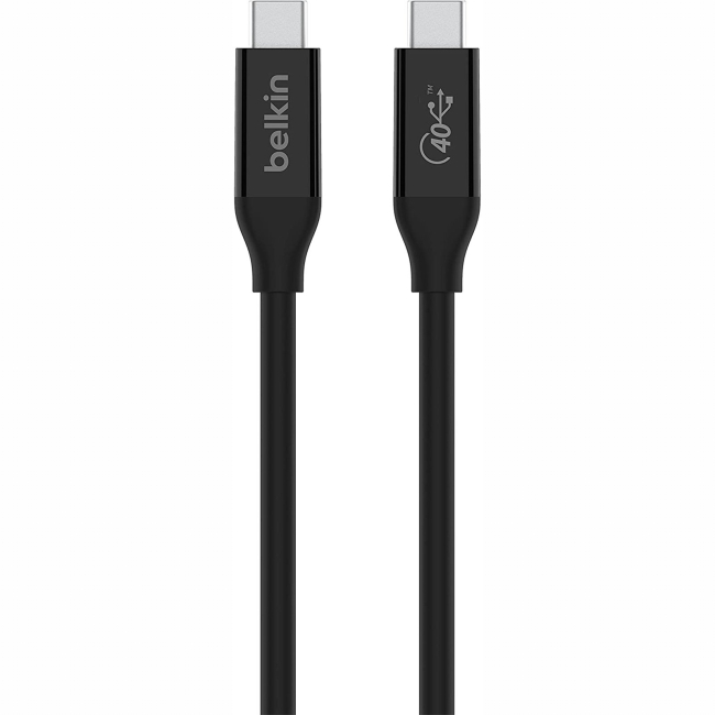 Павербанки - ​Кабель Belkin USB-C > USB-C заряджання/синхронізації Type-C USB4 40Гбс чорний (INZ001BT0.8MBK)
