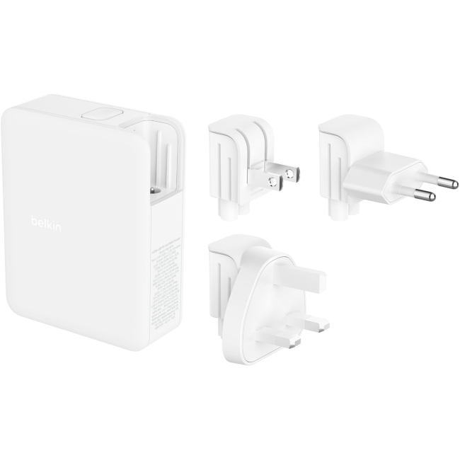 Павербанки - ​Зарядний пристрій мережевий Belkin 140Вт 3хUSB-С GAN PD PPS USB-A білий (WCH014BTWH)