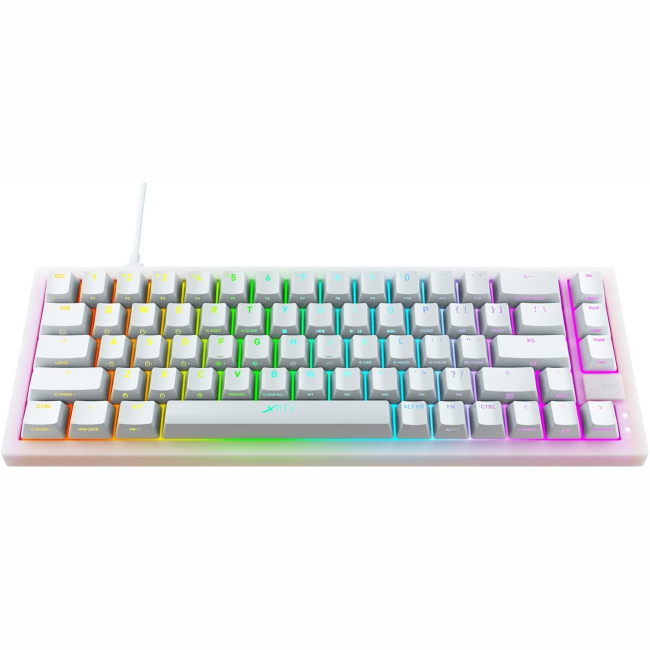 Клавіатура і миші - Клавіатура Cherry Xtrfy K5 68 Key Kailh Red USB-A EN/UA Hot-swap RGB Білий (K5-RGB-CPT-TPWHITE-R-UKR)