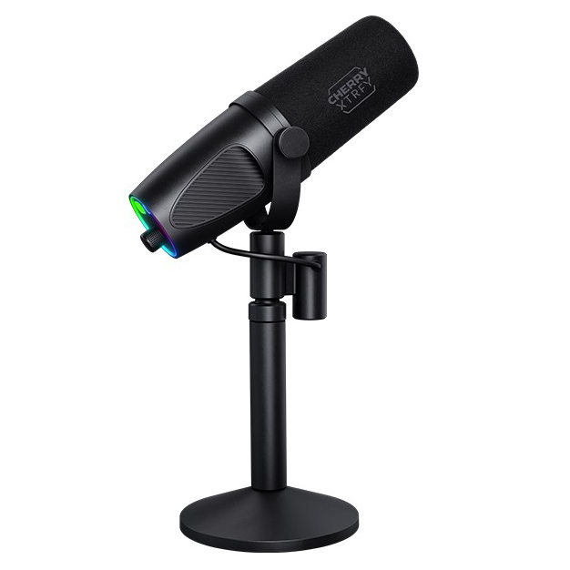 Мікрофони - Мікрофон геймінговий Cherry Xtrfy Ngale X Cardioid USB-A 2м RGB чорний (CX-NGALE-X-RGB-BLACK)