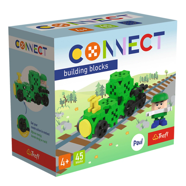 Конструктори з унікальними деталями - Конструктор Trefl Connect Локомотив 45 елементів (62044)