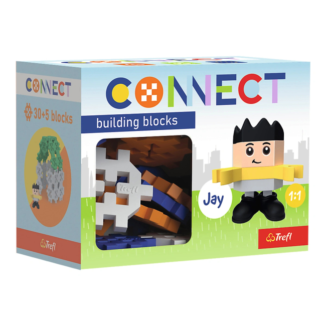 Конструкторы с уникальными деталями - Конструктор Trefl Connect с игровой фигуркой Jay 35 элементов (62006)