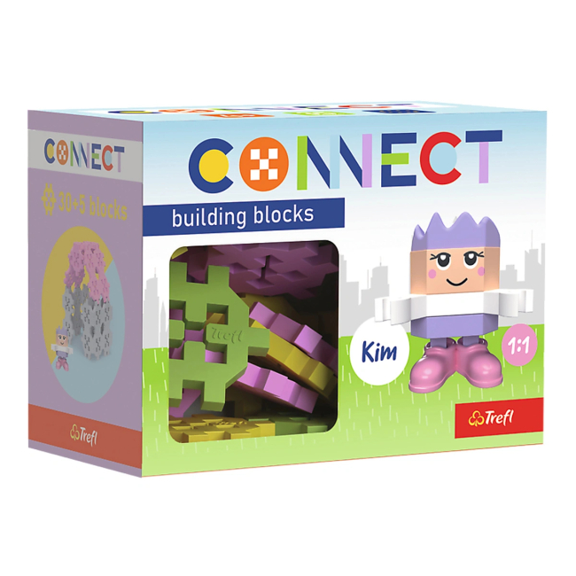 Конструкторы с уникальными деталями - Конструктор Trefl Connect с игровой фигуркой Kim 35 элементов (62003)