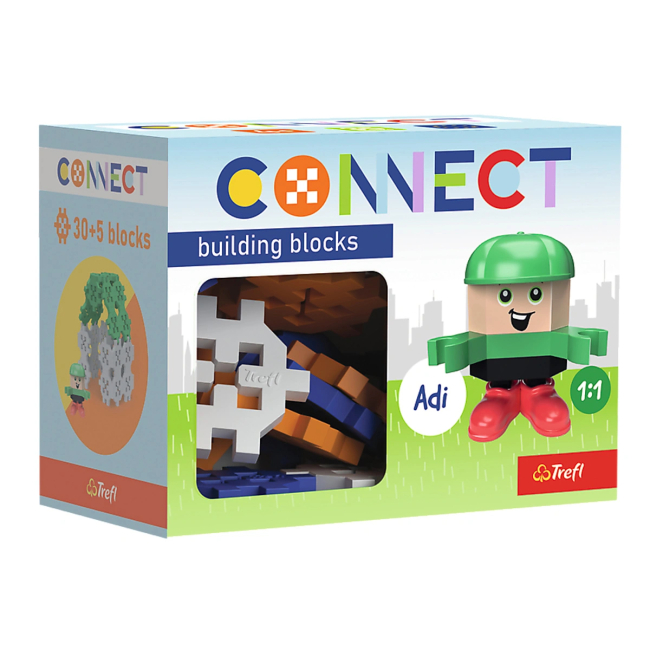 Конструкторы с уникальными деталями - Конструктор Trefl Connect с игровой фигуркой Adi 35 элементов (61981)