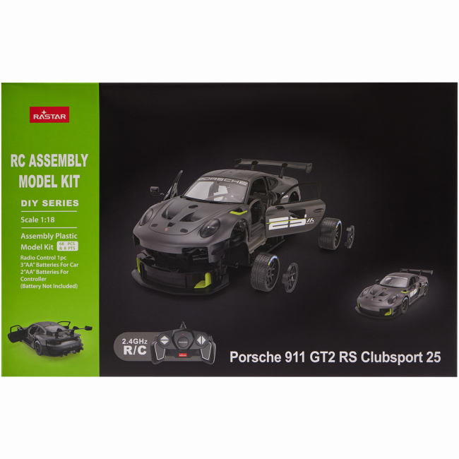 Конструкторы с уникальными деталями - Конструктор Rastar Porsche 911 GT2 RS Clubsport 25 1:18 Серый (454.00.85)