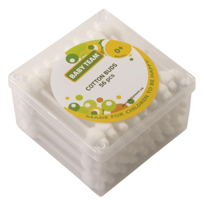 Товари для догляду - ​Ватні палички з обмежувачем Baby Team 56 шт (0100)