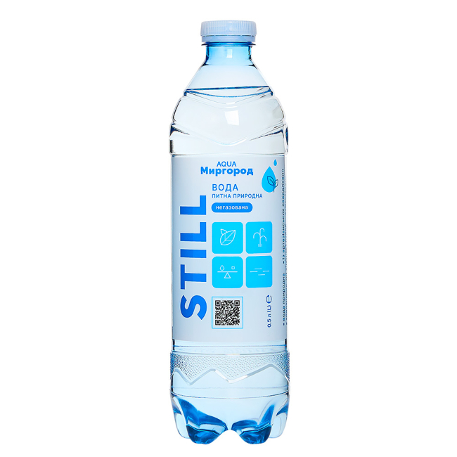 Солодощі - Вода питна природна AQUA Миргород Still 0,5 л н/г (4820010772850)