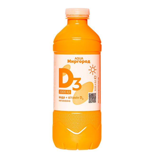 Сладости - Вода AQUA Миргород с витамином D3 2000 МЕ 0,33 л н/г (4820010772652)
