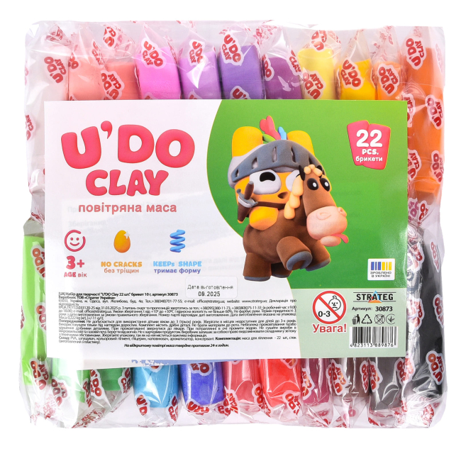 Наборы для лепки - Набор для лепки Strateg U'Do Clay 22 цвета (30873)