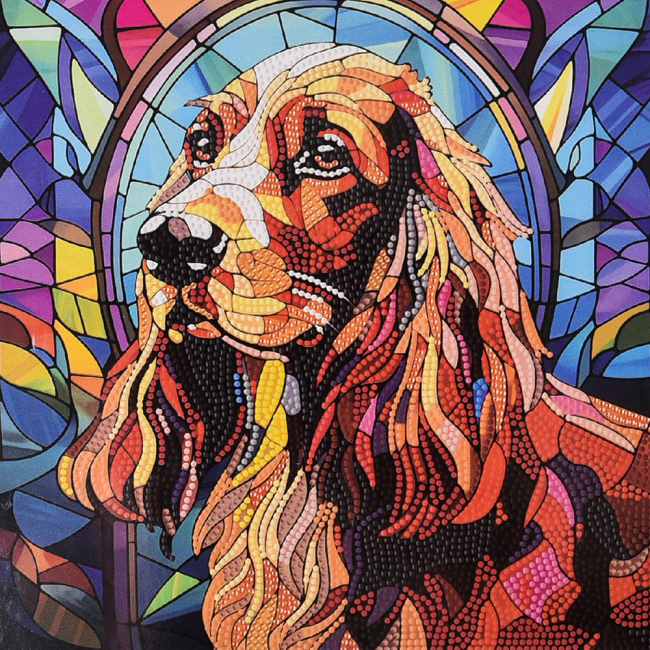 Мозаїка - ​Алмазна картина Strateg Вірний пес 30 х 30 см (DEEX16302)