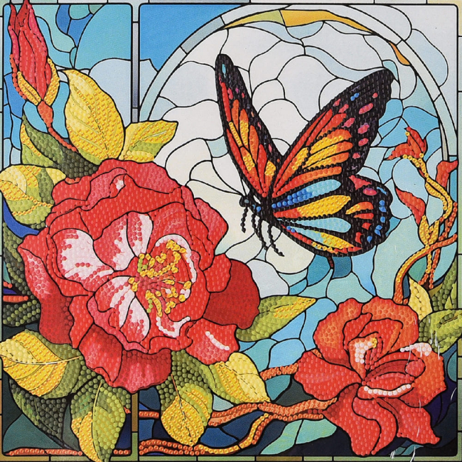 Мозаика - ​Алмазная картина Strateg Бабочка лета 30 х 30 см (DEEX16304)