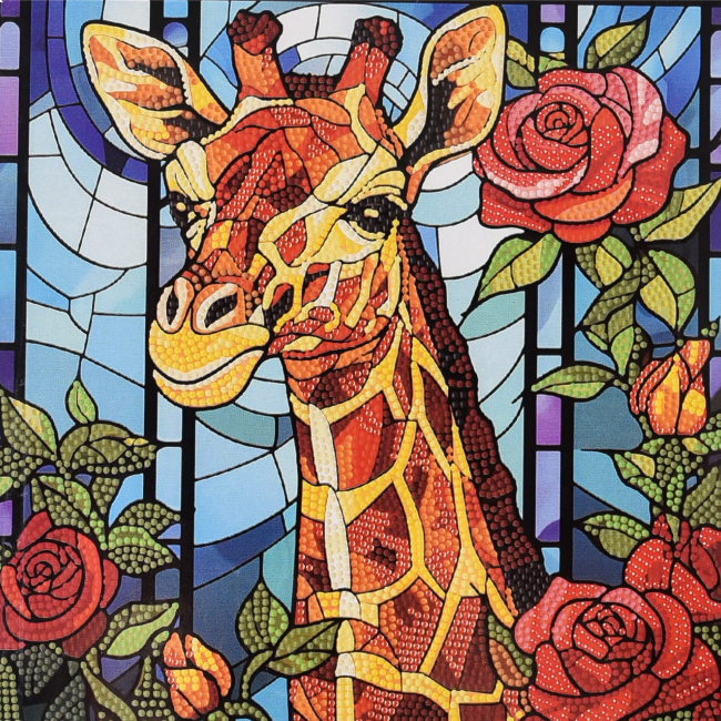 Мозаика - Алмазная картина Strateg Жирафовая сказка 30 х 30 см (DEEX16306)