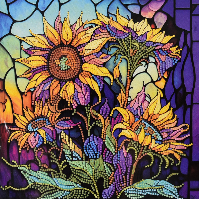 Мозаика - ​Алмазная картина Strateg Удивительные подсолнухи 30 х 30 см (DEEX16307)