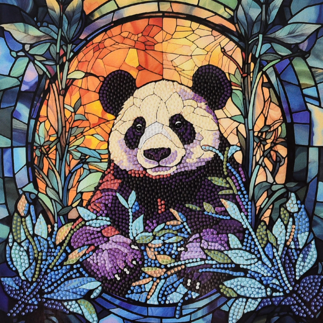 Мозаика - ​Алмазная картина Strateg Панда в тишине 30 х 30 см (DEEX16308)