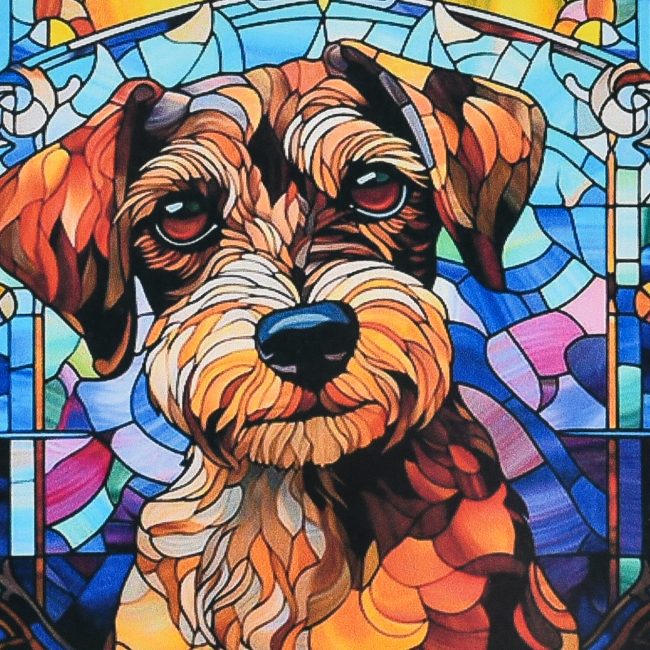 Мозаїка - ​Алмазна картина Strateg Вітражний пес 30 х 30 см (DEEX16282)