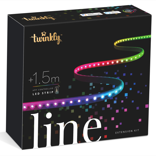 Мебель для геймеров - Лента Smart LED Twinkly Line RGB IP20 удлинитель TWL100STW-BEU 1.5м кабель черный (TWL100ADP-B)