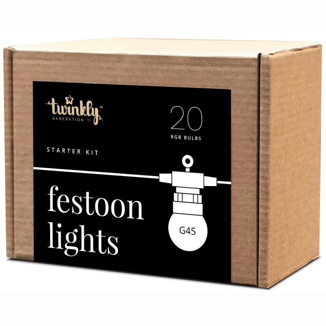 Мебель для геймеров - Гирлянда Smart LED Twinkly Festoon RGB 20 G45 IP44 10м черный кабель (TWF020STP-BEU)