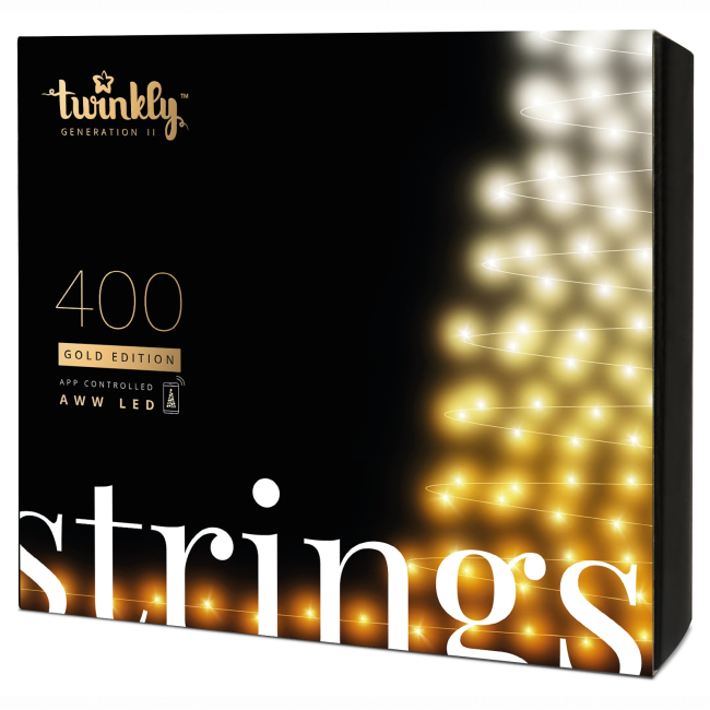 Мебель для геймеров - ​Гирлянда Smart LED Twinkly Strings AWW 400 IP44 32м кабель черный (TWS400GOP-BEU)