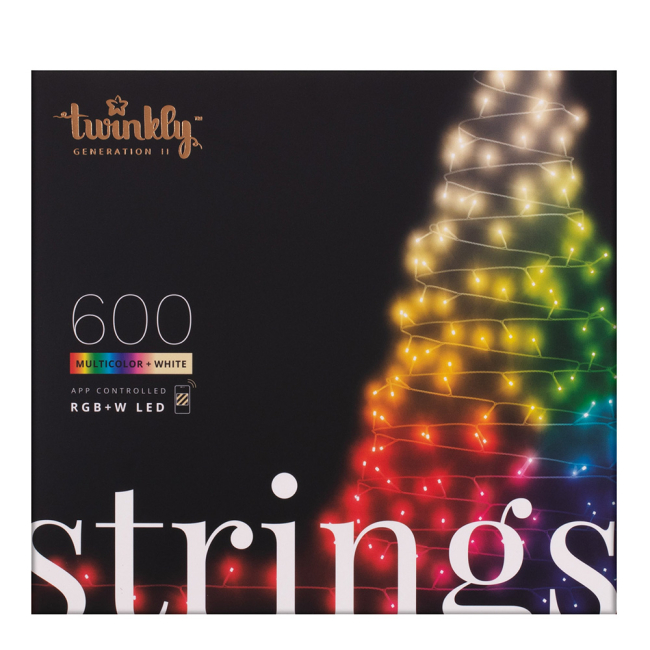 Мебель для геймеров - Гирлянда Smart LED Twinkly Strings RGBW 600 IP44 48м черный кабель (TWS600SPP-BEU)