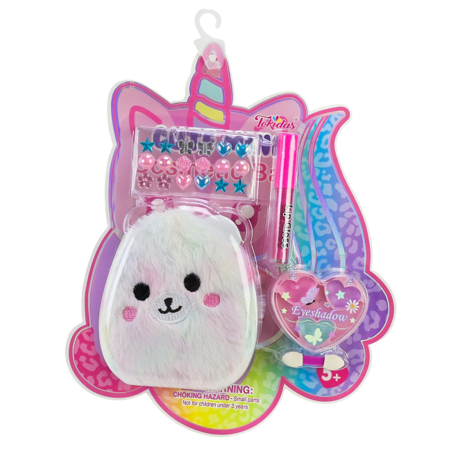 Косметика - ​Набор косметики Tokidas блеск для губ, брелок-кошелек, тени (T087)