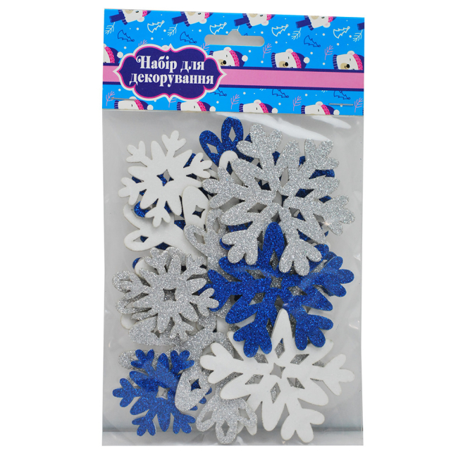 Аксесуари для свят - ​Наліпки з глітеру Apli Krapli Сніжинки (2252537024013)