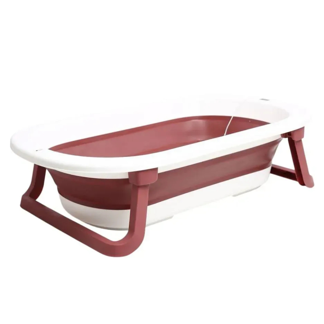 Товари для догляду - ​Ванночка дитяча складна Babyhood Комфорт Плюс червоний (BH-323P)