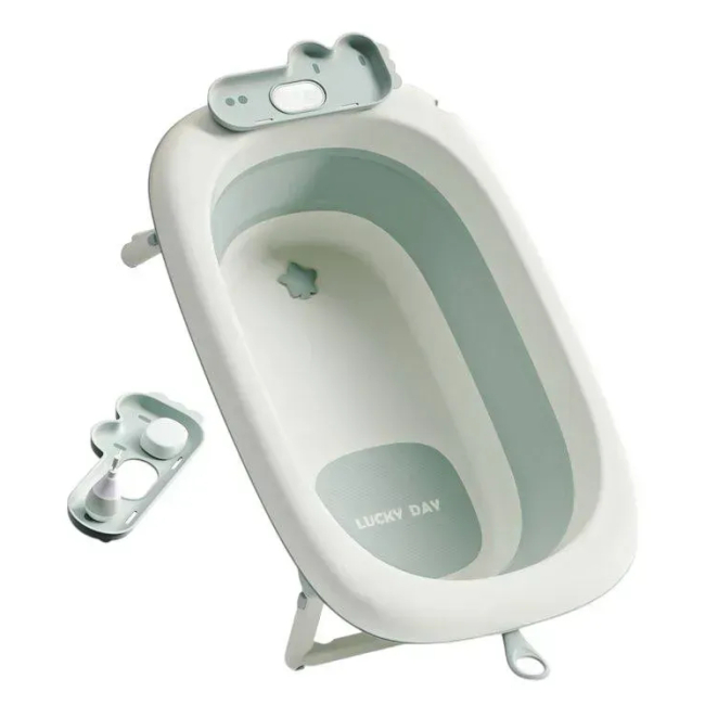 Товари для догляду - ​Ванночка дитяча складна Babyhood зелена (BH-338G)