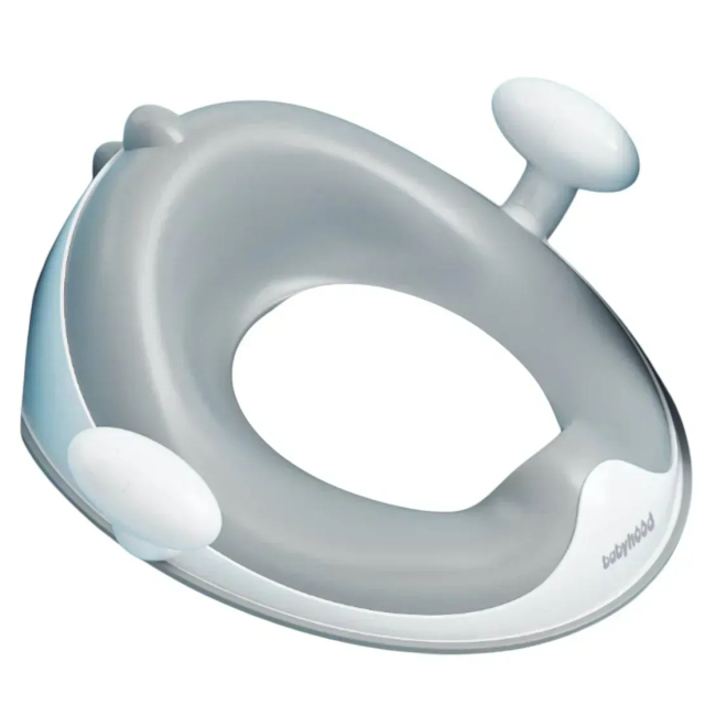 Товары по уходу - Накладка на унитаз Динозаврик с полиуретановым кольцом Babyhood серая (BH-127G)
