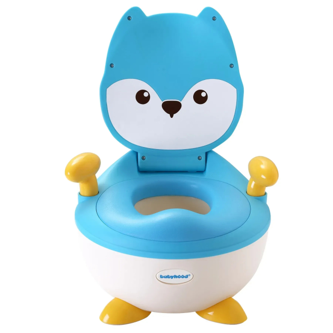 Товары по уходу - Детский горшок Babyhood Лиса с полиуретановым кольцом голубой (BH-113FB)