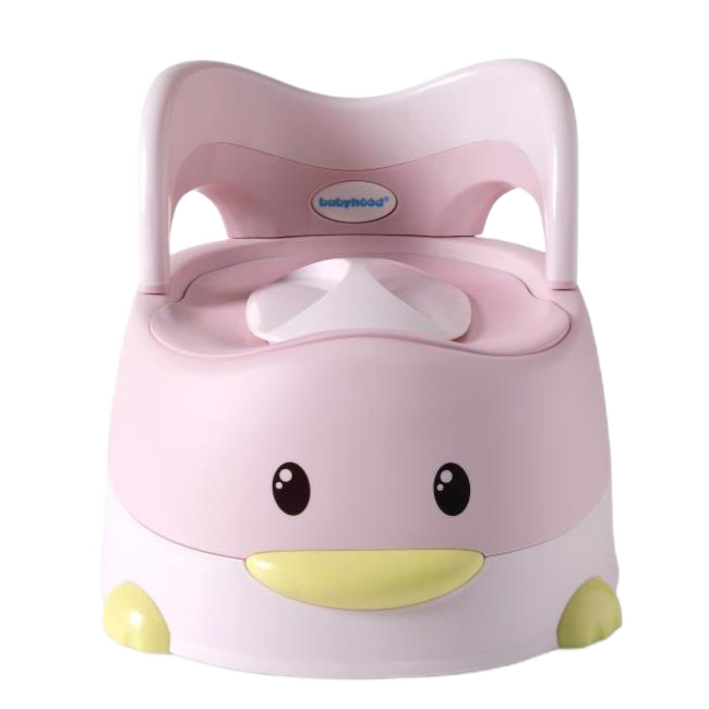 Товары по уходу - Детский горшок Babyhood Утенок с полиуретановым кольцом розовый (ВН-114PU)