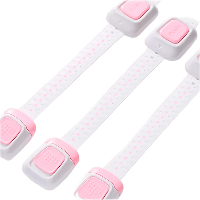 Товари для догляду - ​Набір універсальних замків Babyhood 3 шт рожевий (BH-604P)