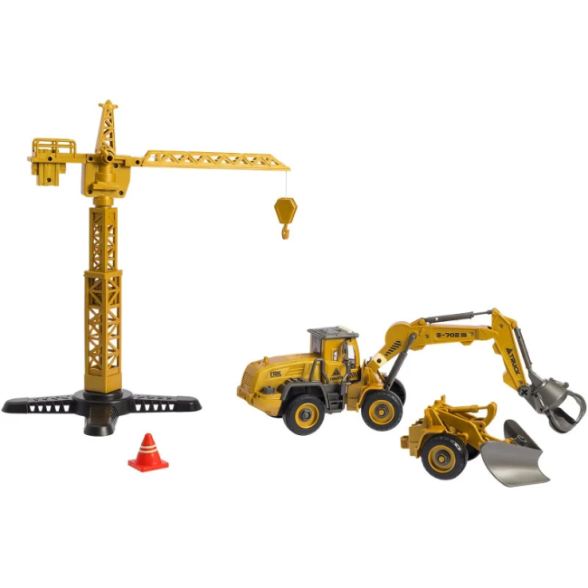 Конструкторы с уникальными деталями - Конструктор Otamanko Трактор с грейдером и погрузчик с грейфером для металла 2 в 1 (532.02.05)