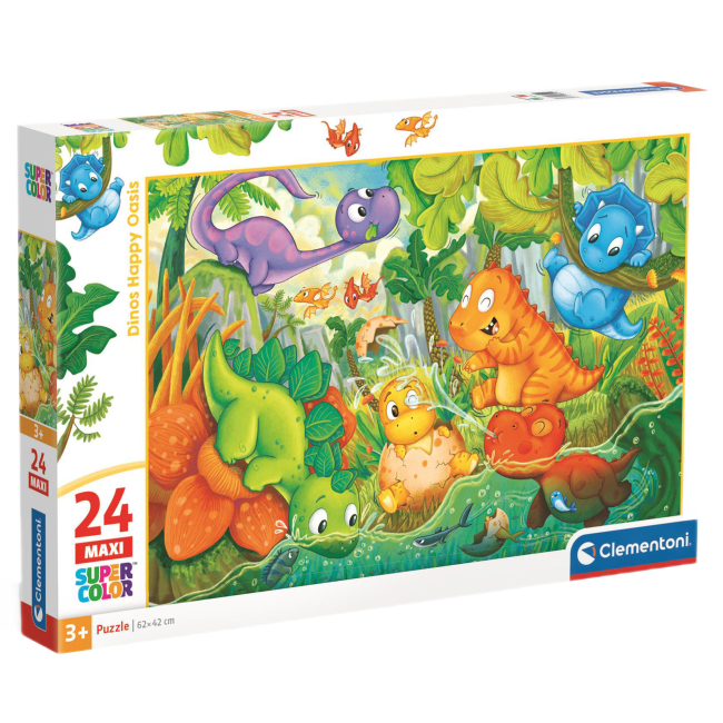 Пазли - Пазл Clementoni Maxi Dinos Happy Oasis 24 елементи (28524)