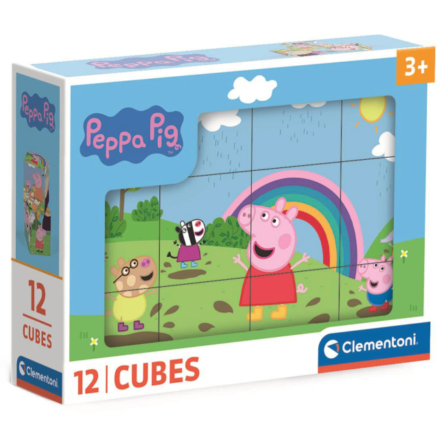 Розвивальні іграшки - Кубики-пазл Clementoni Peppa Pig 12 елементів (41195)