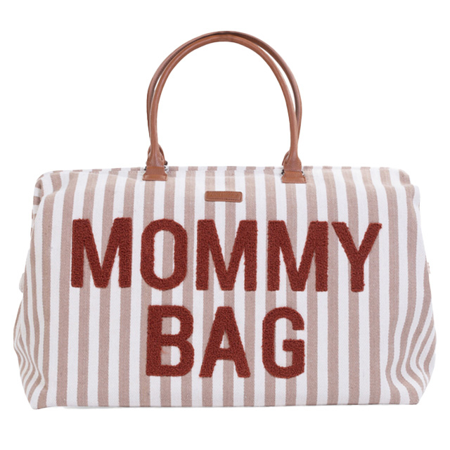 Рюкзаки та сумки - Сумка Childhome Mommy bag stripes nude/terracotta (CWMBBSTNR)