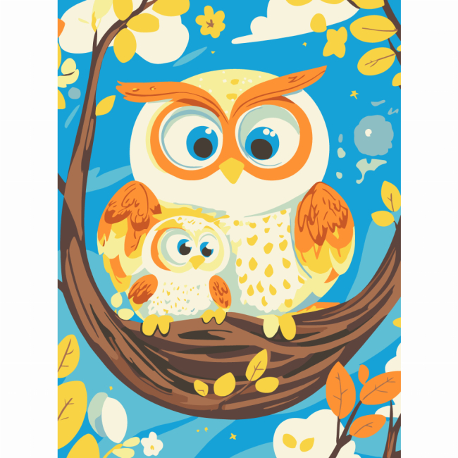 Товары для рисования - Картина по номерам Art Craft Мамочка-Сова 30 х 40 см (15597-AC)