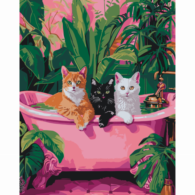Товары для рисования - Картина по номерам Art Craft Коты в ванне 40 х 50 см (11692-AC)