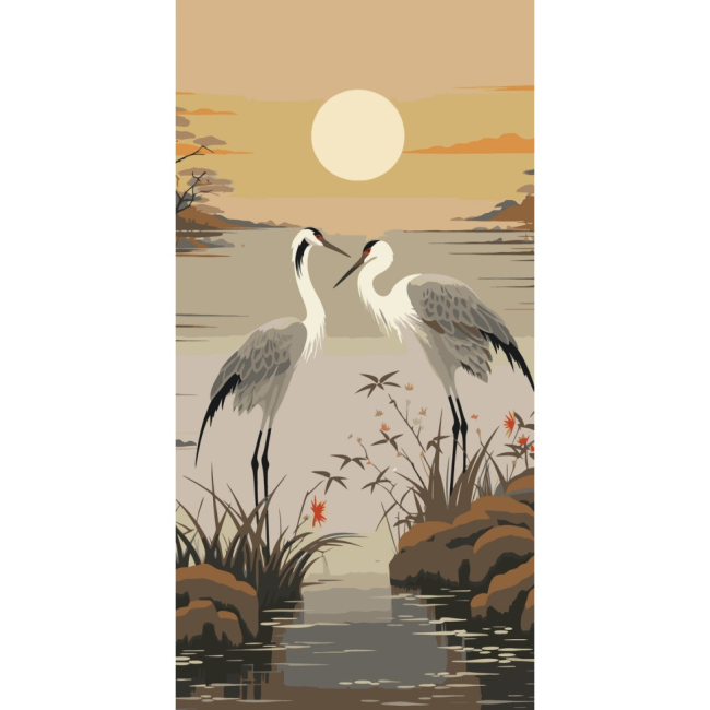 Товары для рисования - Картина по номерам Art Craft Серые журавли 40 х 80 см (11553-AC)