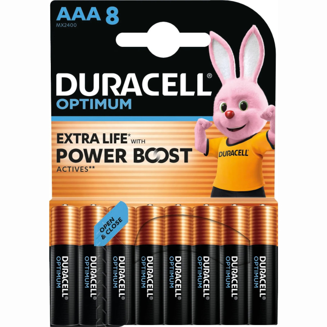 Аккумуляторы и батарейки - Батарейки алкалиновые ​Duracell Optimum AAA CEE GEN3 BOOST 8 шт (5000394178359)
