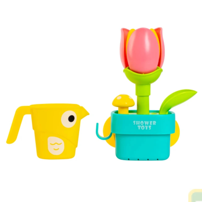 Развивающие игрушки - Набор игрушек для ванны Baby Team Очаровательный цветок голубой горшок розовый цветок (9031/1)