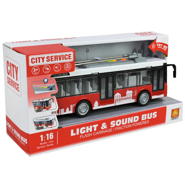 Транспорт і спецтехніка - Троллейбус Країна Іграшок червоний (WY911AB/2)